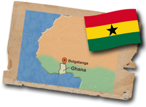 Ghana map and flag